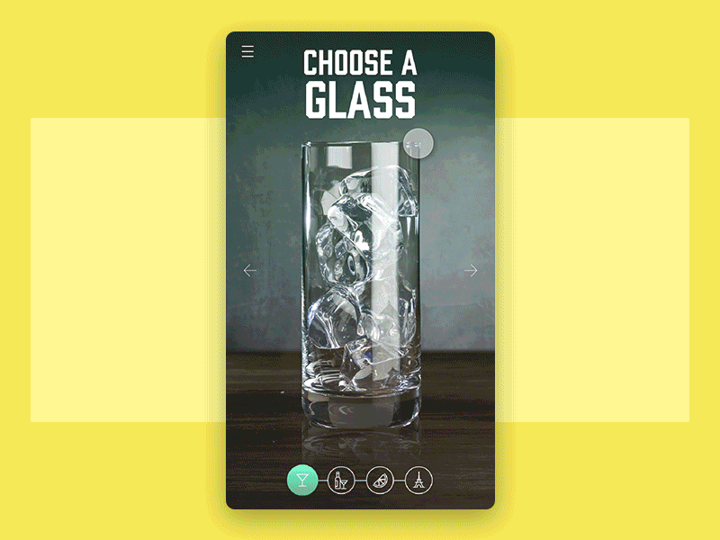 Cocktail Builder animation app cocktail design flinto interaction tequila