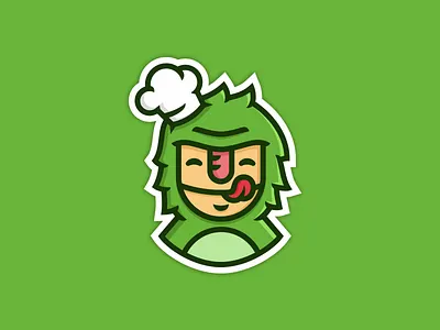 Monster cap chef delicious illustration logo monster sticker tongue