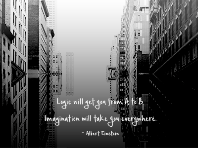 Albert Einstein quote blended images city landscapes photography quote typography