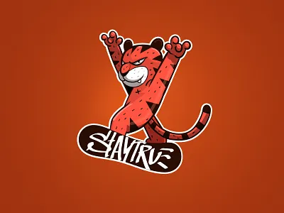 TGer characterdesign mascot snowboarding tiger