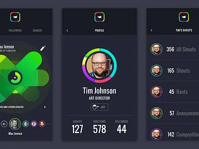 Shouter - Making Voice Social Again clean color ios loading mobile shout shouter simple