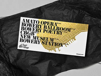 64 East Village - Save the date bowery brand branding design gold new york real state residence type typography
