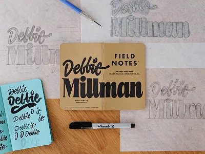 Field Notes Letters - Debbie Millman debbiemillman fieldnotes fieldnotesletters handlettering handtype hashtaglettering lettering