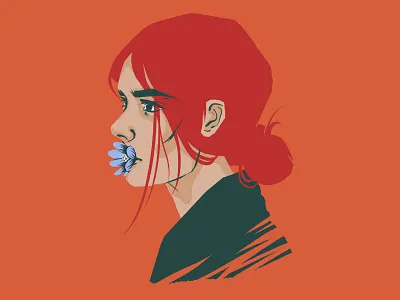 Daisy daisy flower girl illustration photoshop portrait red