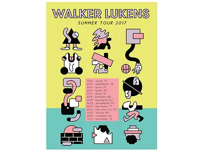 Walker Lukens Tour Poster austin character design illustration music poster tour