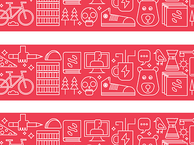 Custom Tape coffee everyday icon line objects packaging promotional stripes tech vector