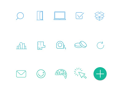 Line icons for real estate android apple estate icon ios line material modern real website