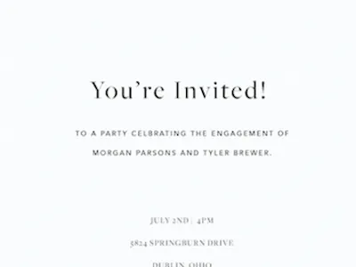 Engagement Party invitation invite minimal typography wedding invitation
