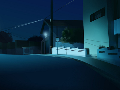 Night Walk background design environment illustration light movie night painting photoshop