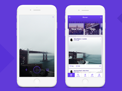 Travel App Design app application blog camera cards feed hybrid icons travel ui