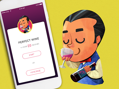 Smelling Wine bar character design drink illustration uiux wine wine geek wine glass