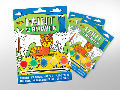 paint kit - PKG color craft jungle kids packaging paint tiger type