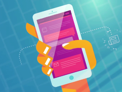 Walking With Phone animation app banking explainer finance hand mobile phone swipe