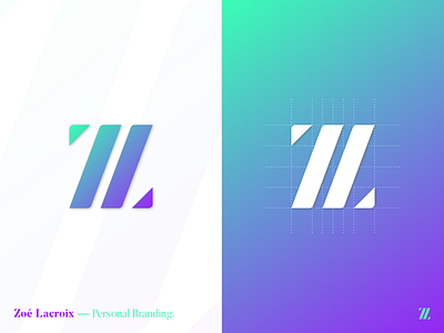 Personal Branding Monogram II branding gradient grid grid system lacroix lettering logo monogram personal branding zoé zoé lacroix