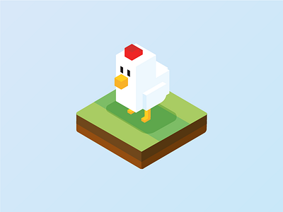 Chicken chicken isometric red soft white yellow