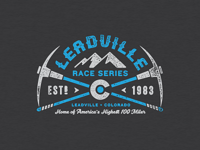 Leadville Race Series lockup arc axes distress leadville lockup mountain race