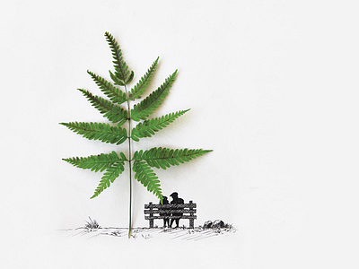 Minimal art couple drawing go green green green leaf minimal photography real leaf sketch tree