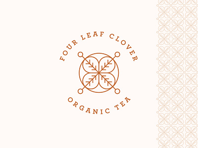 Four Leaf Clover brand branding clover flower geometric icon line logo minimal modern organic tea