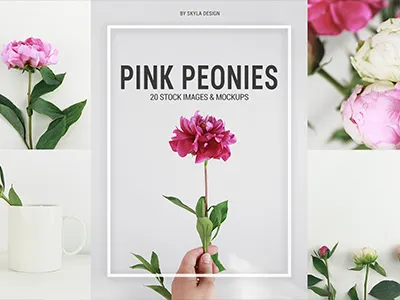 Pink Peonies Stock Photo's by Skyla Design floral flower frame green lifestyle mockups mug peonies photos pink rose stock