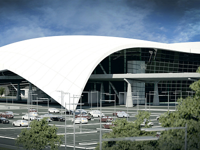 Terminal A For Bucharest International Airport 3d airplanes airport architecture dove render runway shape terminal visualization