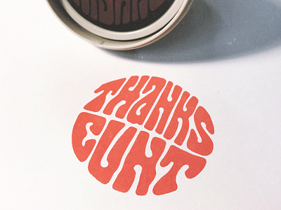 THANKS: A Stamp Of Appreciation 70s font handlettering lettering logo psychedelic stamp thanks type typography vintage