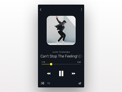 Music Player Concept app dark ios justin music sound timberlake ui ux