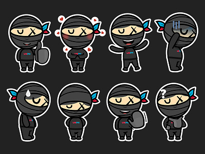 UXPH Ninja emoticons brand branding cartoon character creatives design identity illustration logo ninja persona stickers