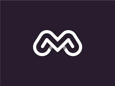M letter line logo logotype m symbol