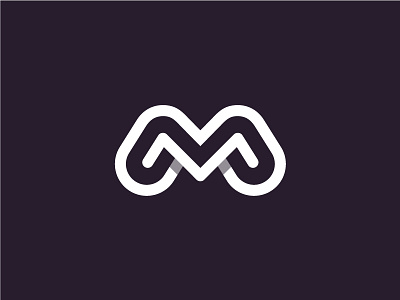 M letter line logo logotype m symbol