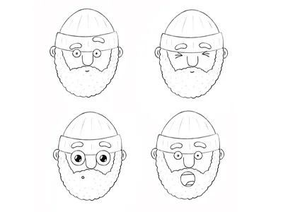 Granda's Expressions character design emotion granda kids sketches