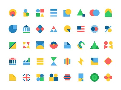 Uplevel Unit Icons abstract focus lab geometric iconography icons illustration