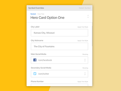 Sketch Overrides Plugin Idea I card design interface design overrides sketch sketch plugin sketchapp symbol ui uiux ux