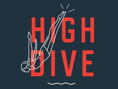 High Dive Branding Concept III bar branding deco dive diver illustration logo nautical san antonio vintage