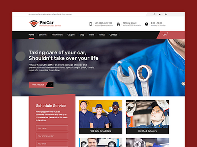 PROCar - Car Service & Workshop WordPress Theme automobile car theme wordpress