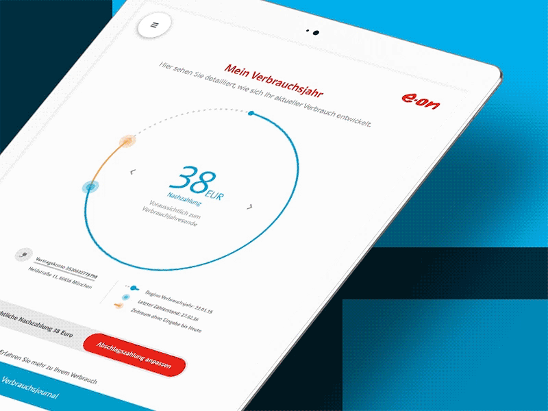 E.ON ./. SmartCheck animation infographics interface service product smart home tablet ui ux