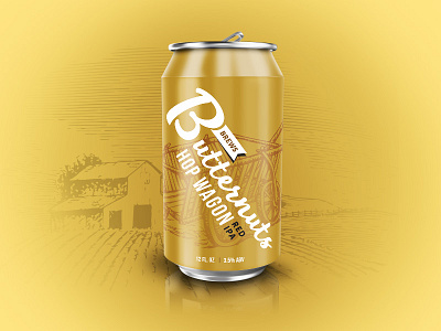 Hopwagon Red IPA amber beer beercan branding can farmhouse lager packaging typography