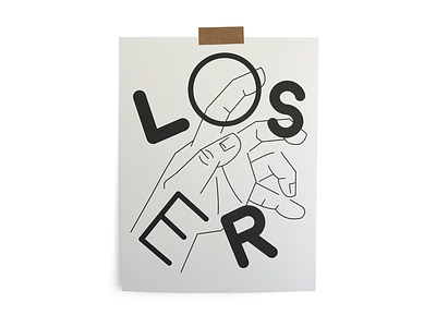 Loser 02 illustration print riso typography