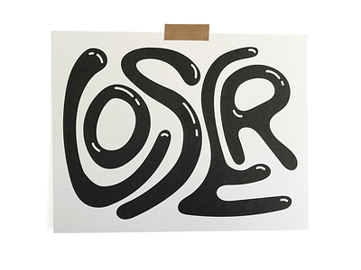 Loser 01 illustration print riso typography