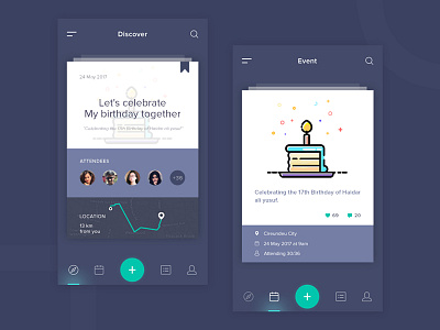 Discover and Event App android app clean design discover event illustration ios ui ux