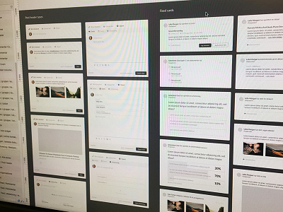 Cards and post types cards feed news feed sketch sketchapp wireframe wireframing