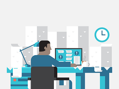 Work illustration office working