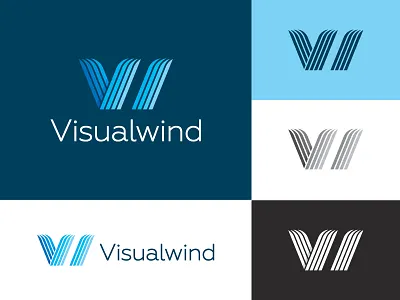 Visualwind Brand Elements blade brand geometric letter logo minimal symbol type typography v w wind