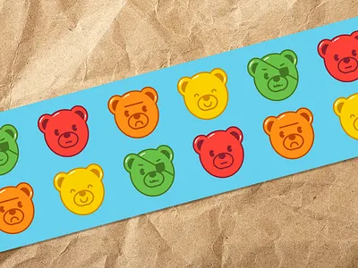 Gummy Basterds Packing Tape gummybears illustration ilustración packing tape