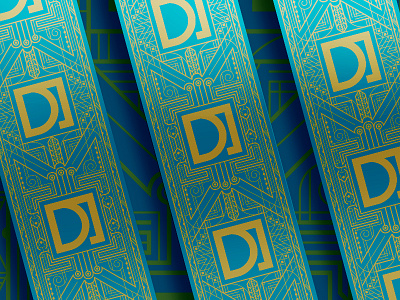 Packing Tape art deco d linework monogram monoline t