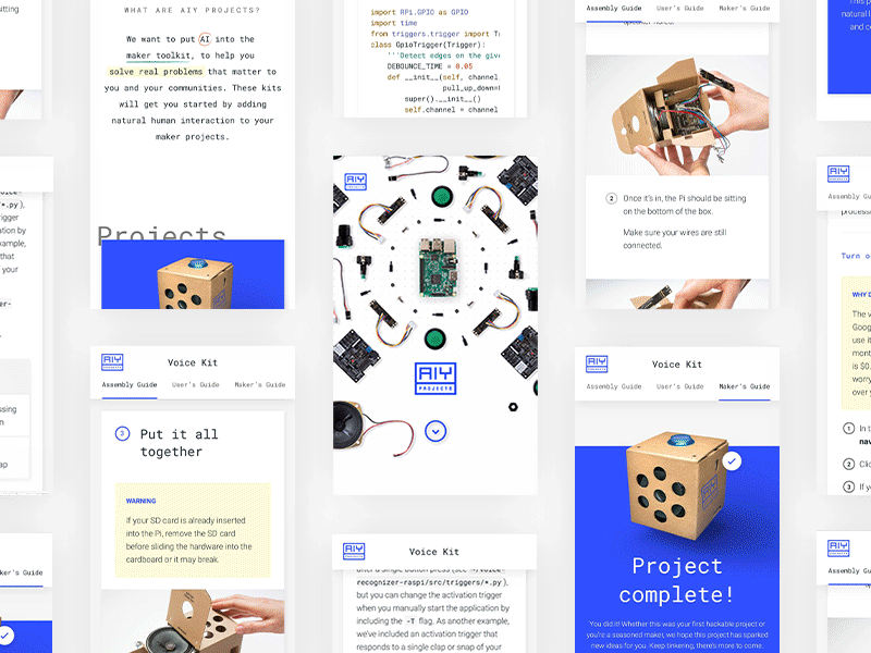 AIY Projects - Mobile animation artificial intelligence drag and drop google interaction materials mobile raspberry pi website