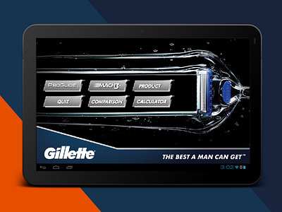 Gillette - Indoor Store Application android gillette landing page tablet ui ux