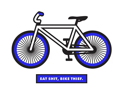 Bike Thief bicycle bike fixed gear illustration real life simple thick lines thief