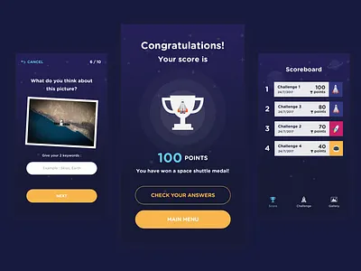 Lusstro Mobile App blue flat ui mobile app space themed