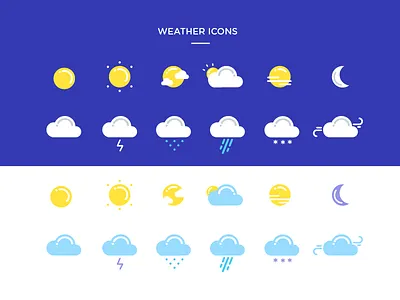 Weather Icons flaticons icons illustration moon nutrition parenting pastel rain sun uxui vector weather