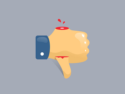 Dislike clever down illustration like logo sticker thumb up